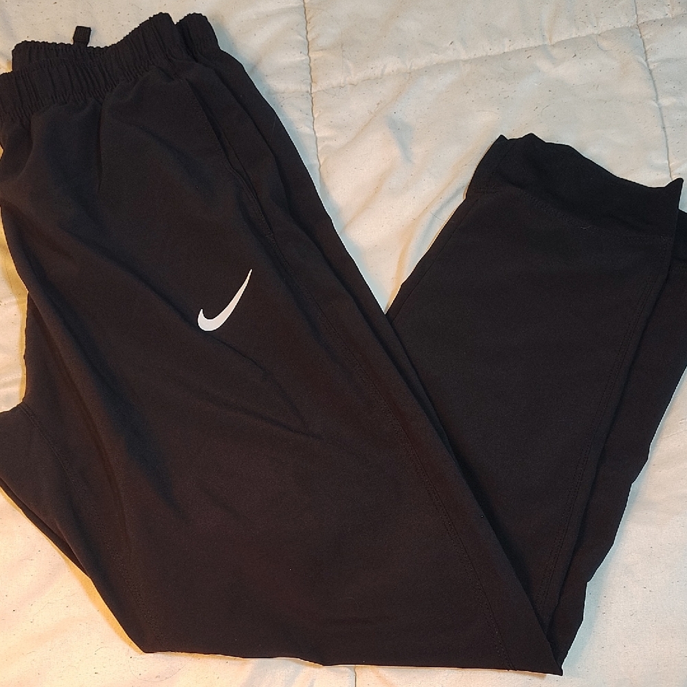 Nike Kids Black Sweatpants with White Logo
